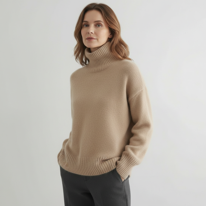 Marchao - Warmer Rollkragen Pullover Mit Hohem Kragen