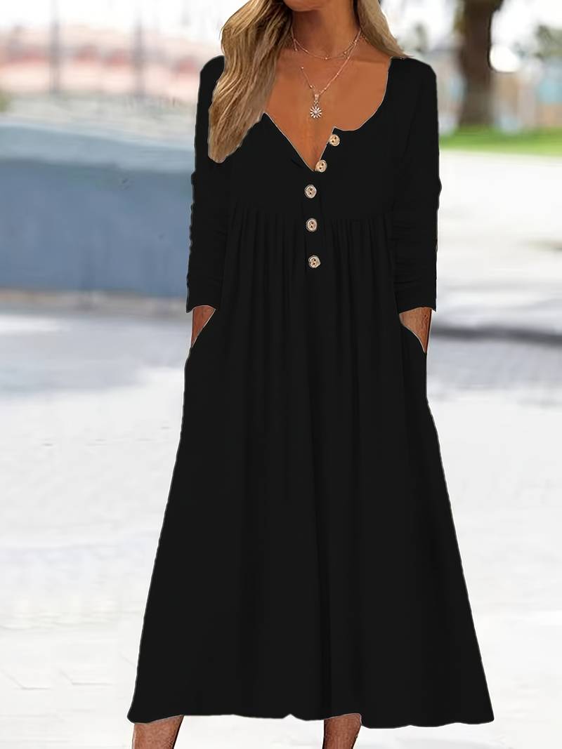 Imethma - Langärmliges Kleid Mit Knöpfen