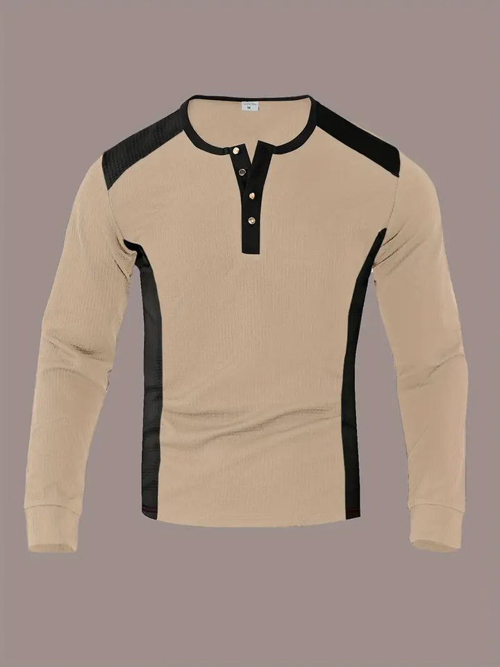 Kyran – Langärmliges Henley Hemd Mit Waffelmuster