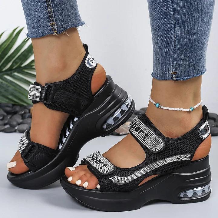 Terezie - Modische Orthopädische Sandalen Mit Strasssteinen