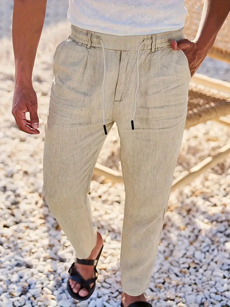 Nichols – Locker Sitzende Hose Aus Leinen Mit Kordelzug