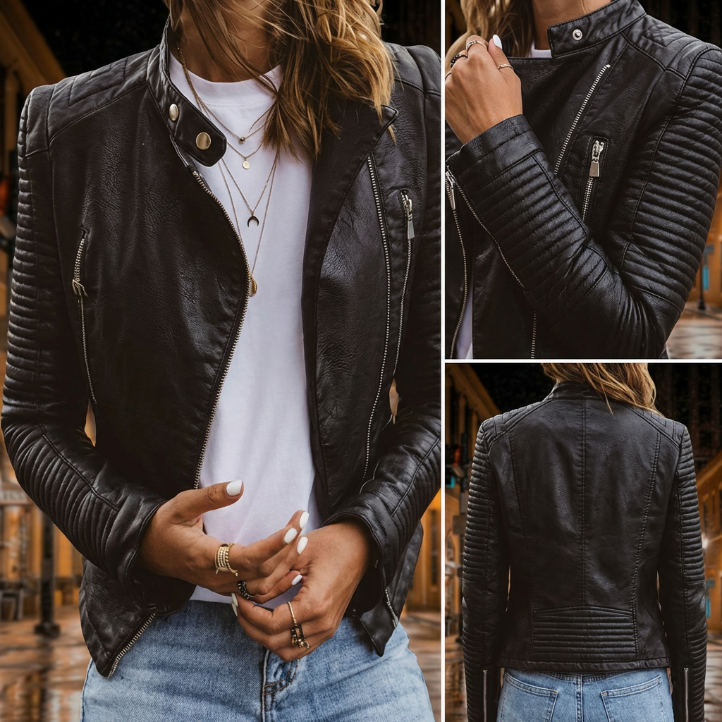 Sidonie – Klassische Leder Jacke