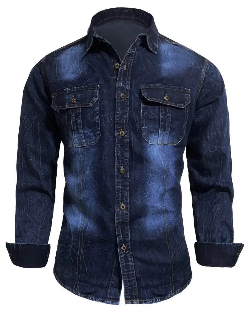 Angelo – Jeanshemd Mit Knopfleiste Und Aufgesetzten Taschen