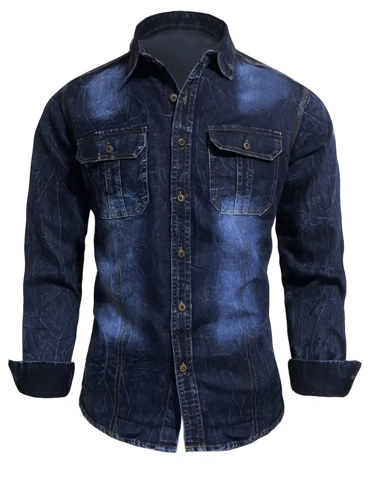 Angelo – Jeanshemd Mit Knopfleiste Und Aufgesetzten Taschen