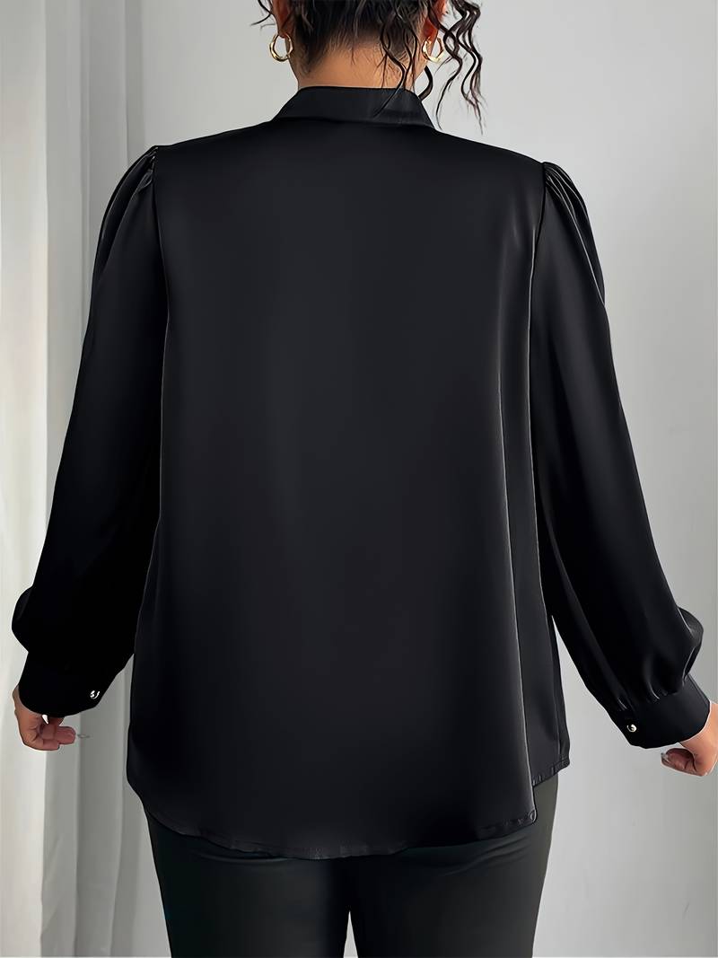 Elisheva - Elegantes Shirt Mit Bubble-Ärmeln Und V-Ausschnitt