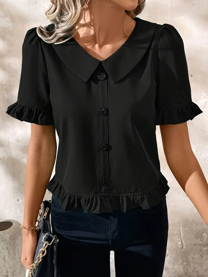 Foteini - Elegante Bluse Mit Kurzen Ärmeln