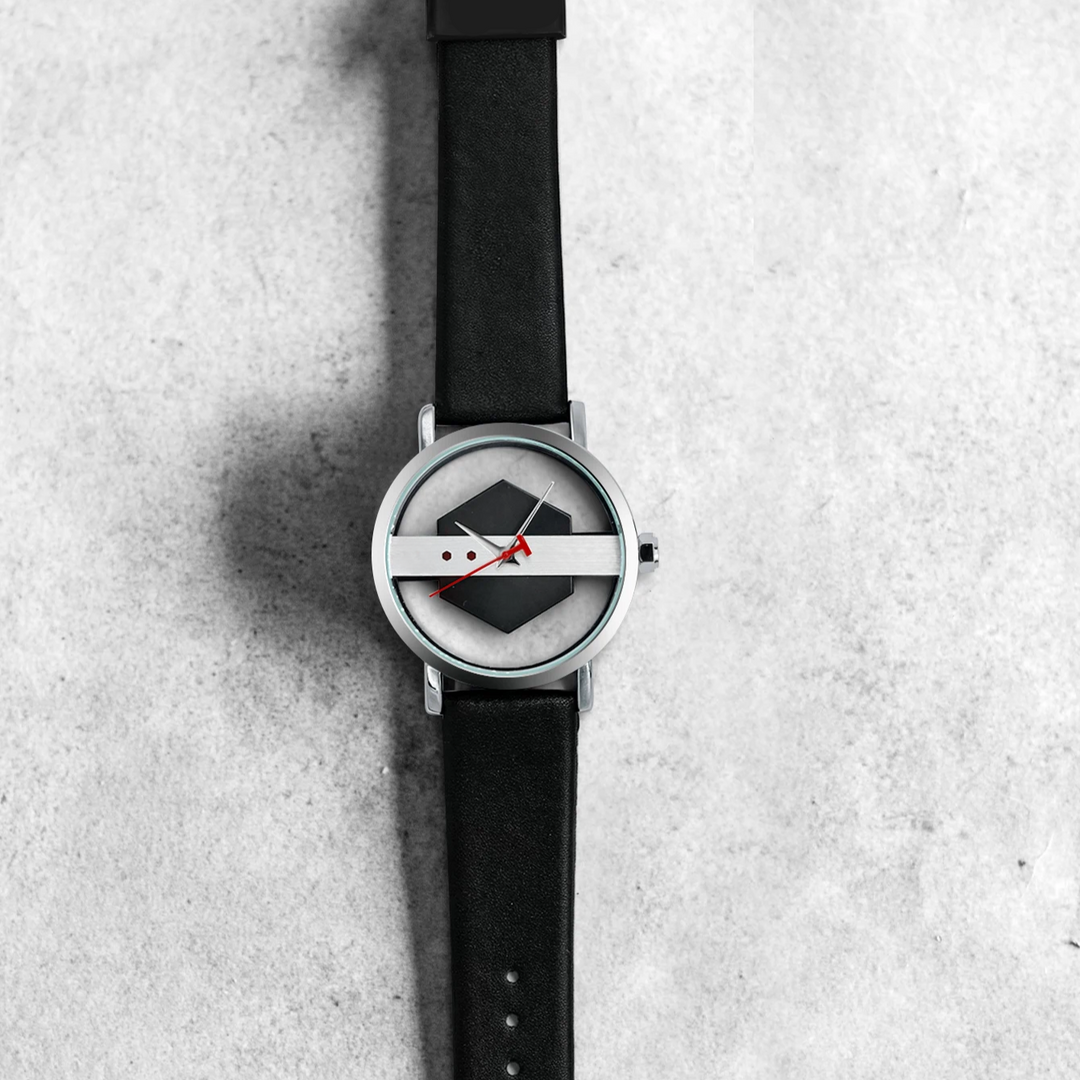 DialVorn - Uhr Mit Geometrischem Zifferblatt Und Armband