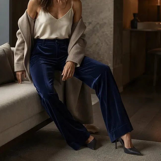 Jana - Hose Mit Hohem Bund Und Weitem Bein