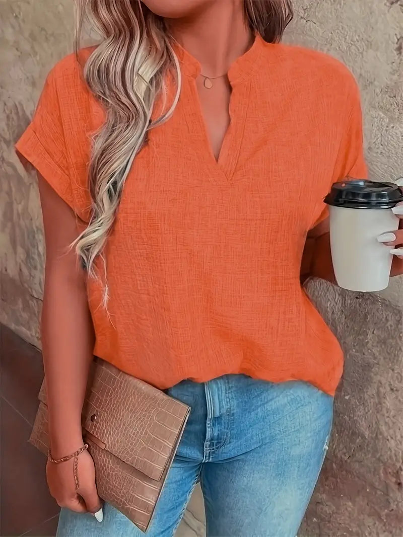 Rosabelle - Lässige Bluse Mit V Ausschnitt