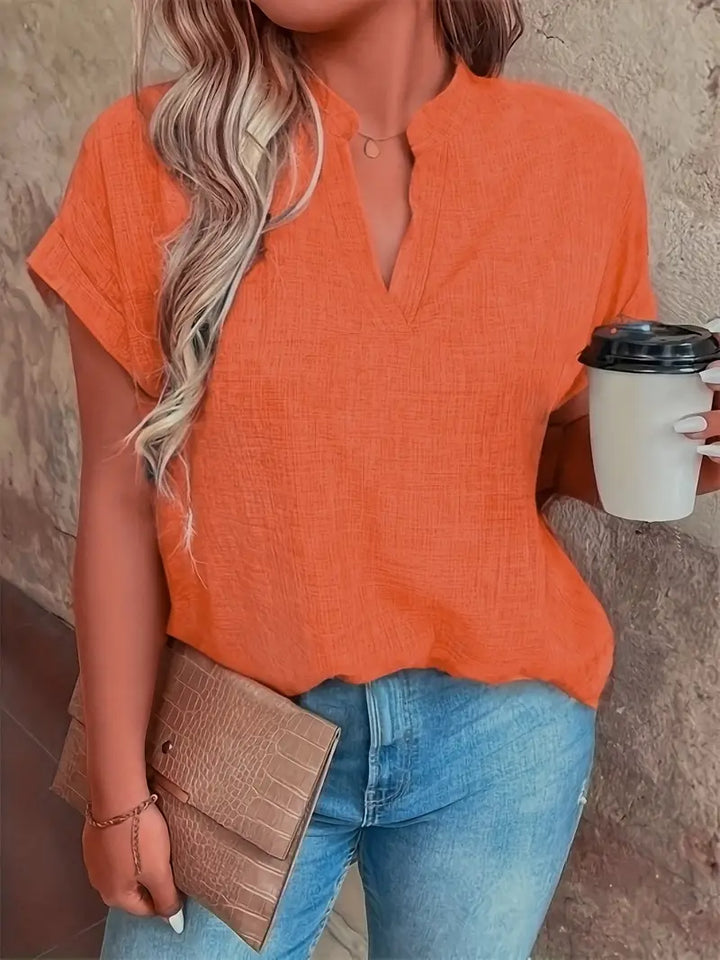 Rosabelle - Lässige Bluse Mit V Ausschnitt