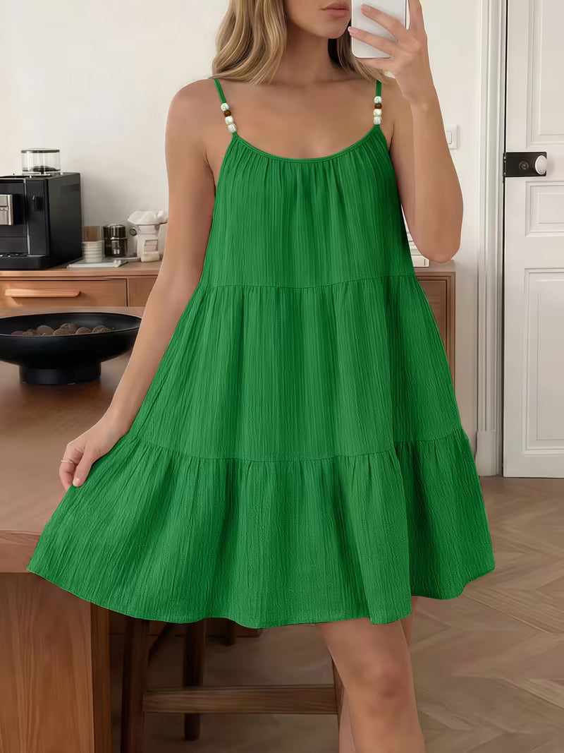 Masley – Minikleid mit Spaghettiträgern Und Lockerer Passform