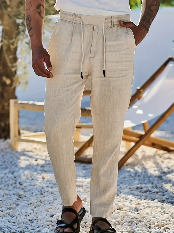 Nichols – Locker Sitzende Hose Aus Leinen Mit Kordelzug