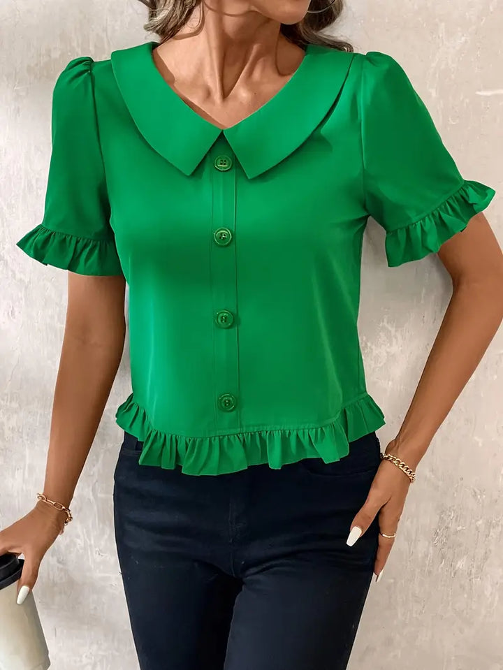 Foteini - Elegante Bluse Mit Kurzen Ärmeln