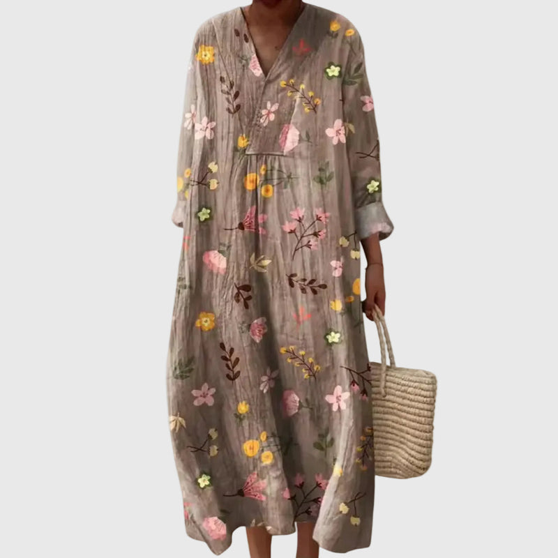 Elyana – Übergroß Midikleid Mit V-Ausschnitt