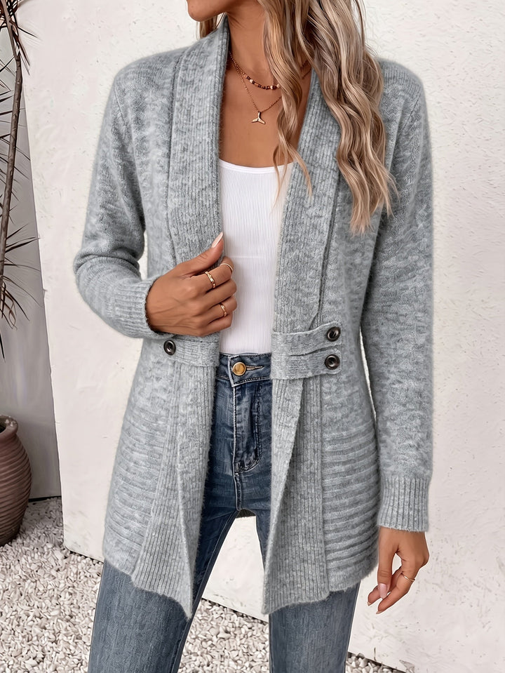 Linsey - Elegante Strick Jacke Mit Offener Vorderseite