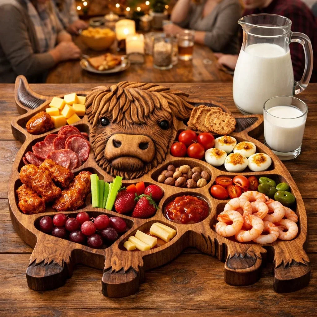 CowBoards – Hochlandkuh Holzbrett für Wurstwaren