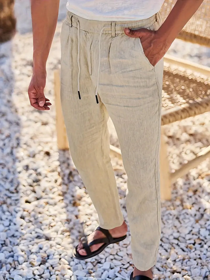 Nichols – Locker Sitzende Hose Aus Leinen Mit Kordelzug
