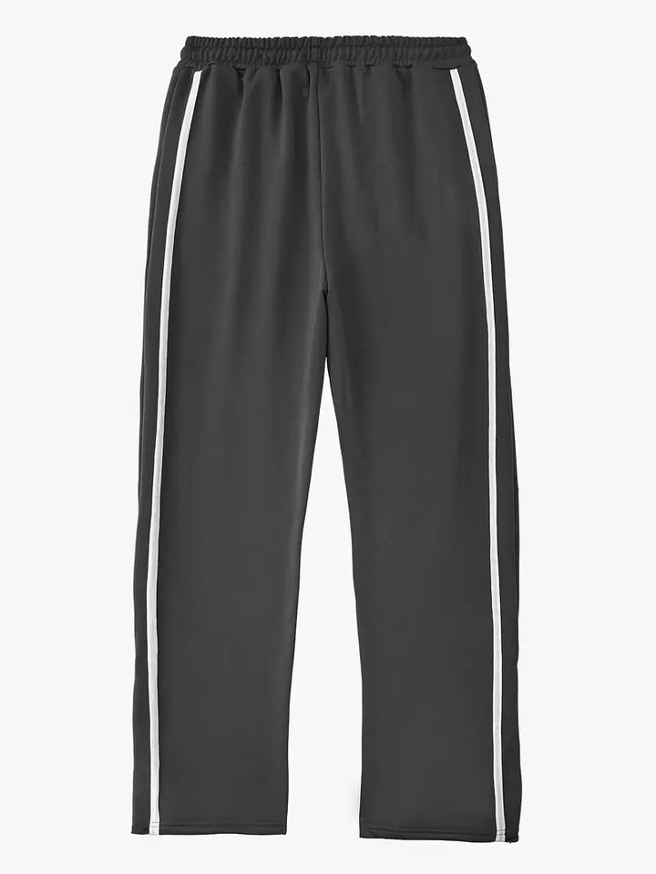 Mendis – Lässige Sport Hose Mit Geradem Bein Und Druckknopfverschluss