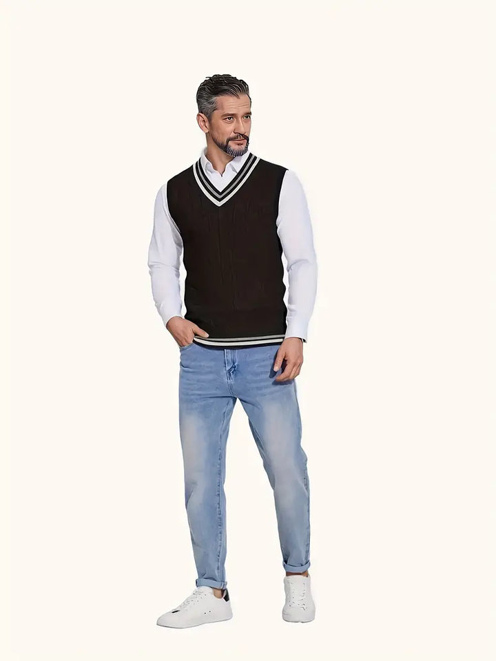 Duane - Ärmelloser Strickpullover Mit V-Ausschnitt