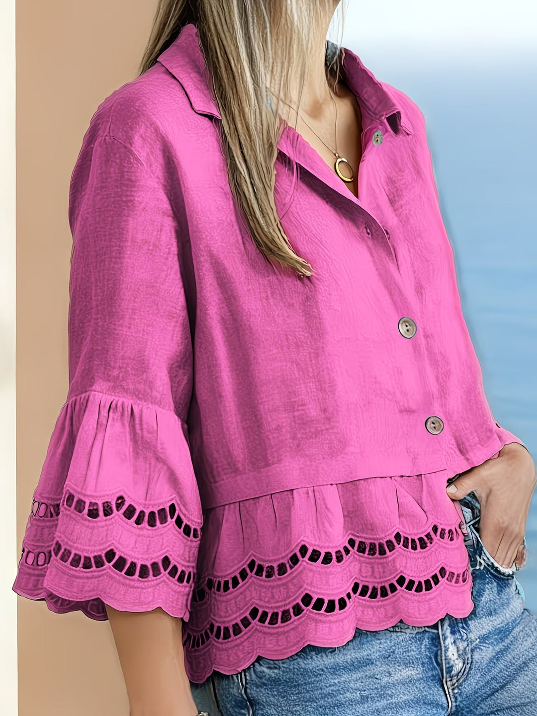 Solenn – Elegante Bluse mit Knopfleiste