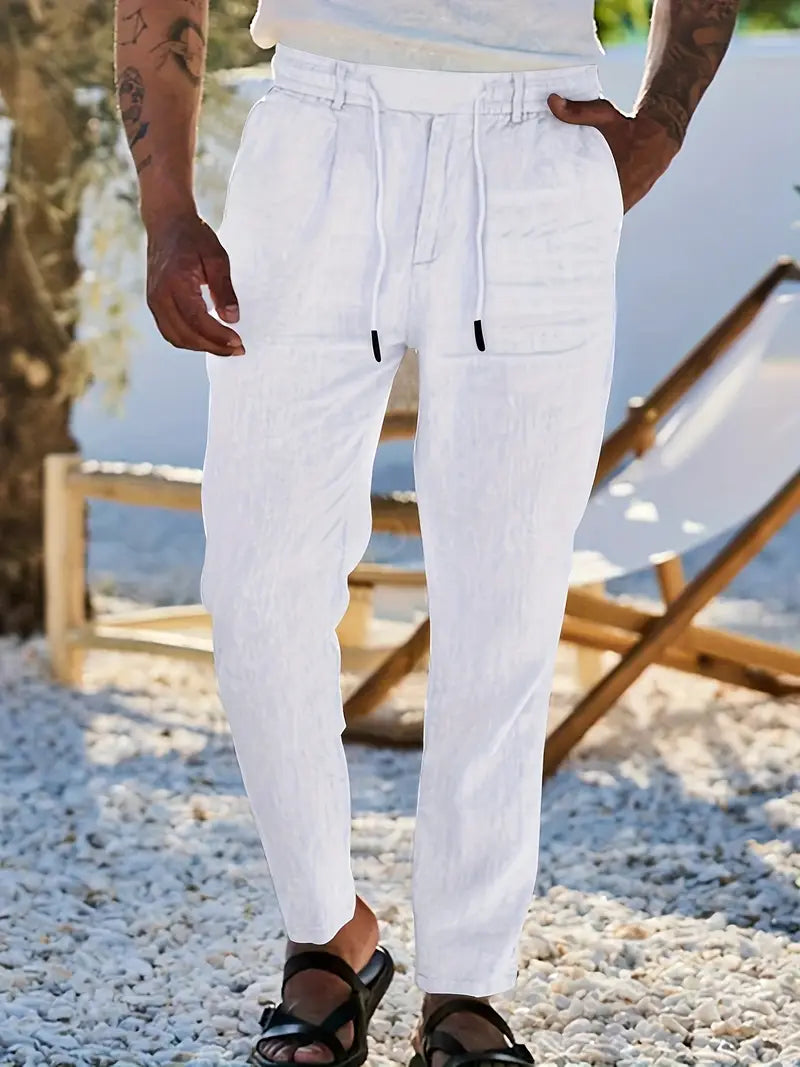 Nichols – Locker Sitzende Hose Aus Leinen Mit Kordelzug
