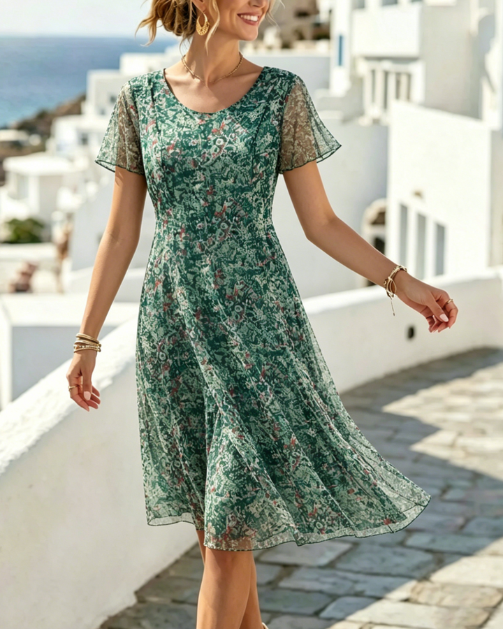Venla - Kurzärmeliges Blumen Kleid