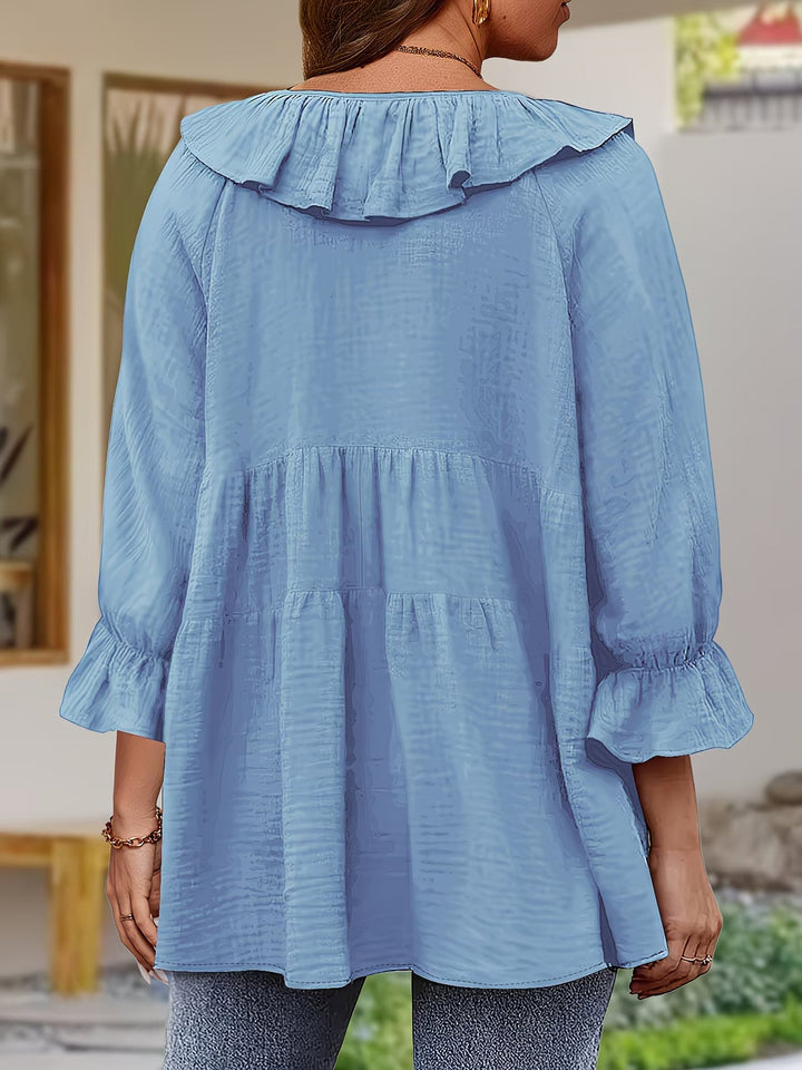 Garbine – Elegante Bluse Mit Rüschen Am Ausschnitt
