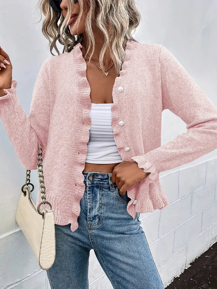 Hanifa – Eleganter Strick Strickjacke Mit Knöpfen