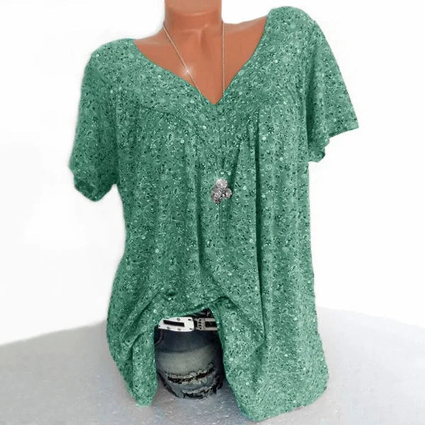 Sarita – Kurzärmelige Bluse Mit Blumenmuster