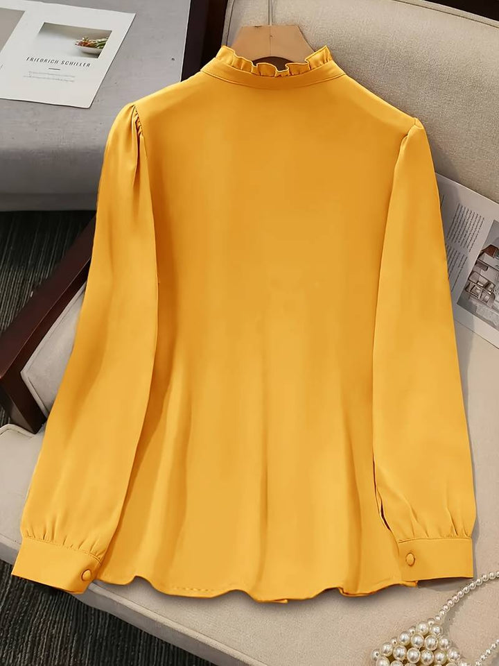 Sivanah - Elegantes Hemd Mit Rüschenleiste Und Drapierung