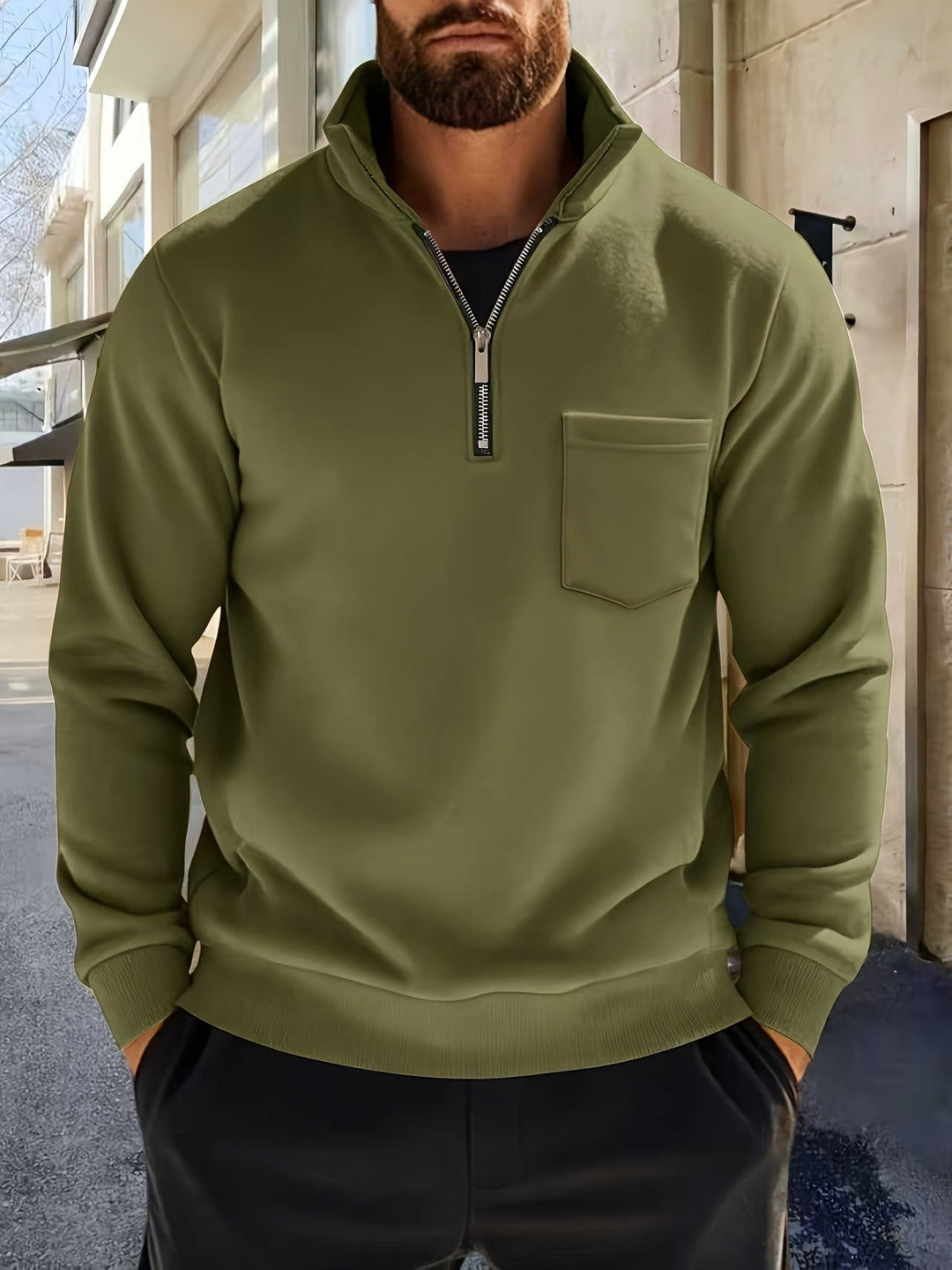 Nistor – Langarmshirt Mit Halbem Reißverschluss