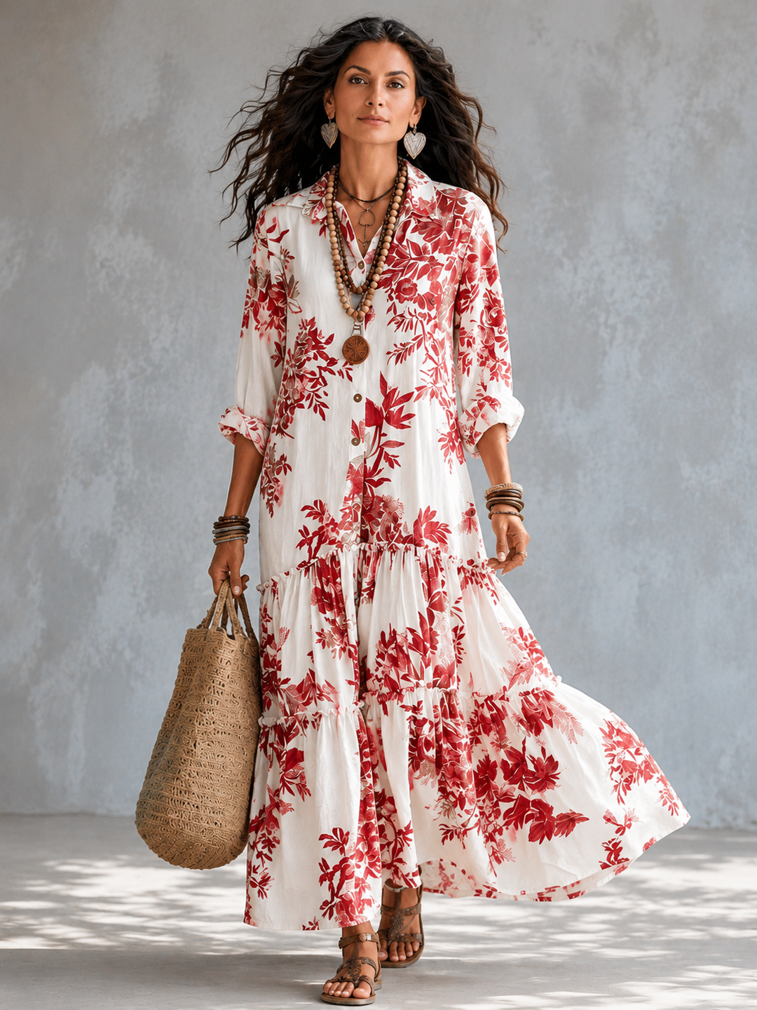 Shiza – Bauchbedeckendes Kleid Mit Knöpfen
