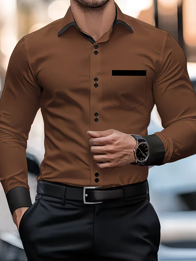 Zigmas - Elegantes Langarm Hemd Mit Knopfleiste