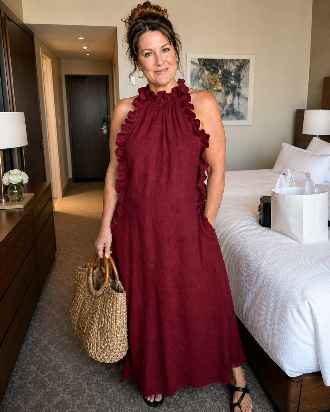 Vasara - Maxikleid Im Boho Stil Mit Rüschen