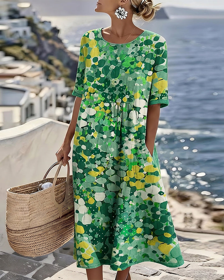 Sivena – Elegantes, Locker Sitzendes Kleid Mit Drucken