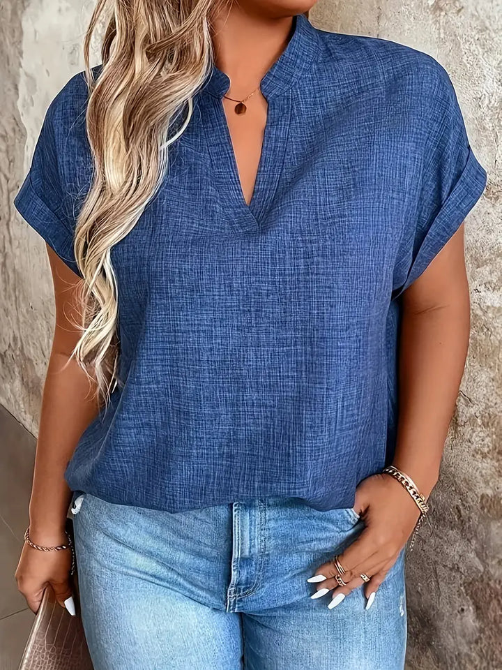 Rosabelle - Lässige Bluse Mit V Ausschnitt