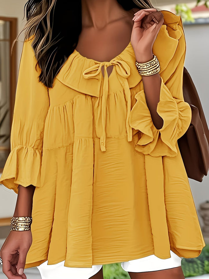Garbine – Elegante Bluse Mit Rüschen Am Ausschnitt