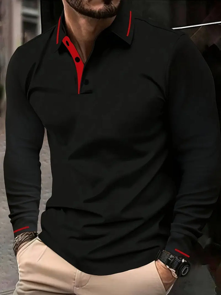 Karunaratne – Stilvolles Langarm Polo Hemd