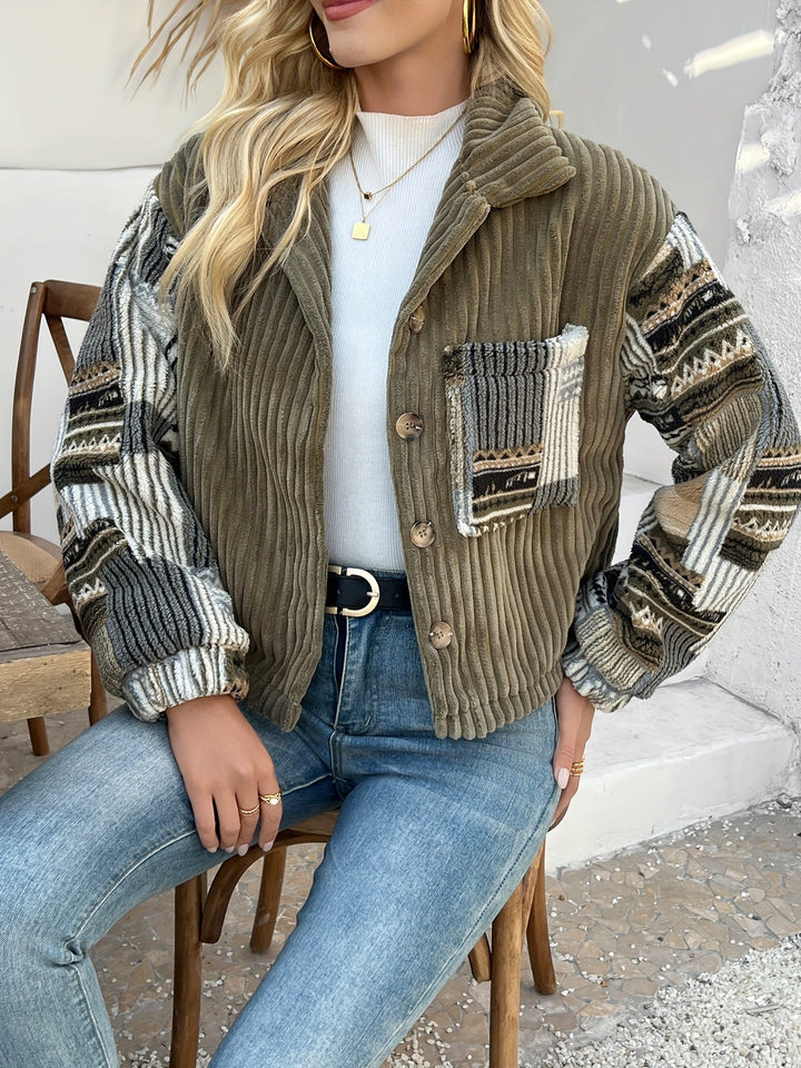 Rydia – Langarm-Knopfjacke mit Reverskragen