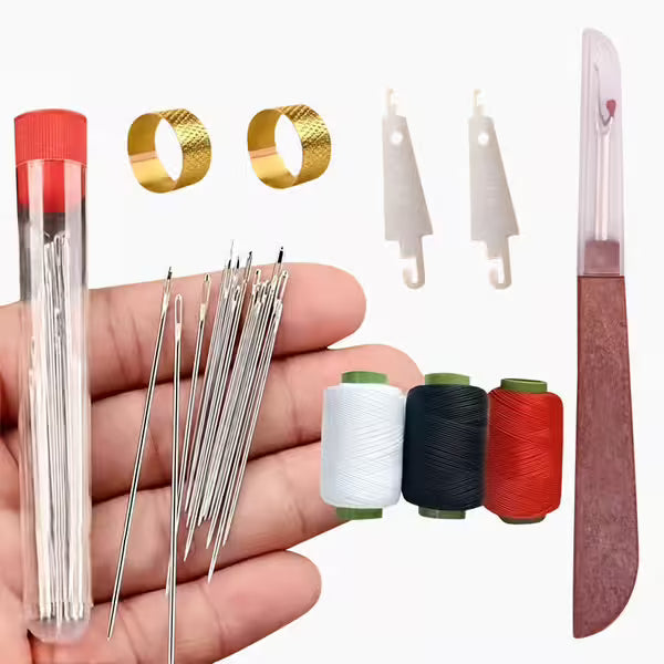 StitchPro - Set Mit Stahlnähnadeln Mit Großem Öhr