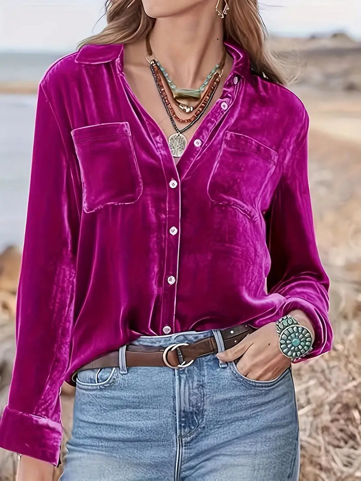 Geanie - Langarm Hemd Mit Vorderseite Taschen