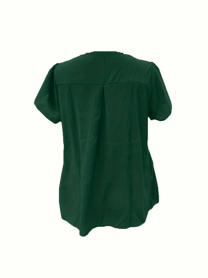 Thilakshi - Kurzärmelige Bluse Mit Rüschen Und Einem Knopf
