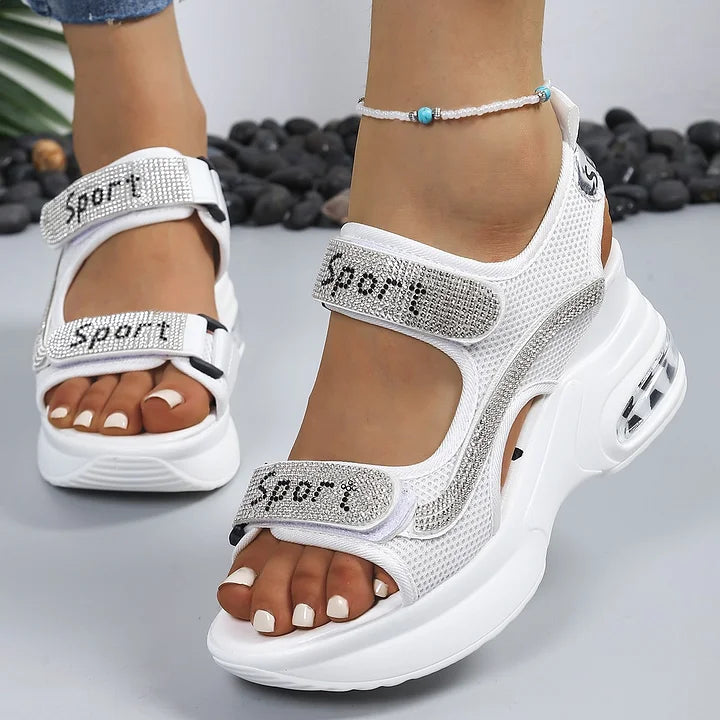 Terezie - Modische Orthopädische Sandalen Mit Strasssteinen