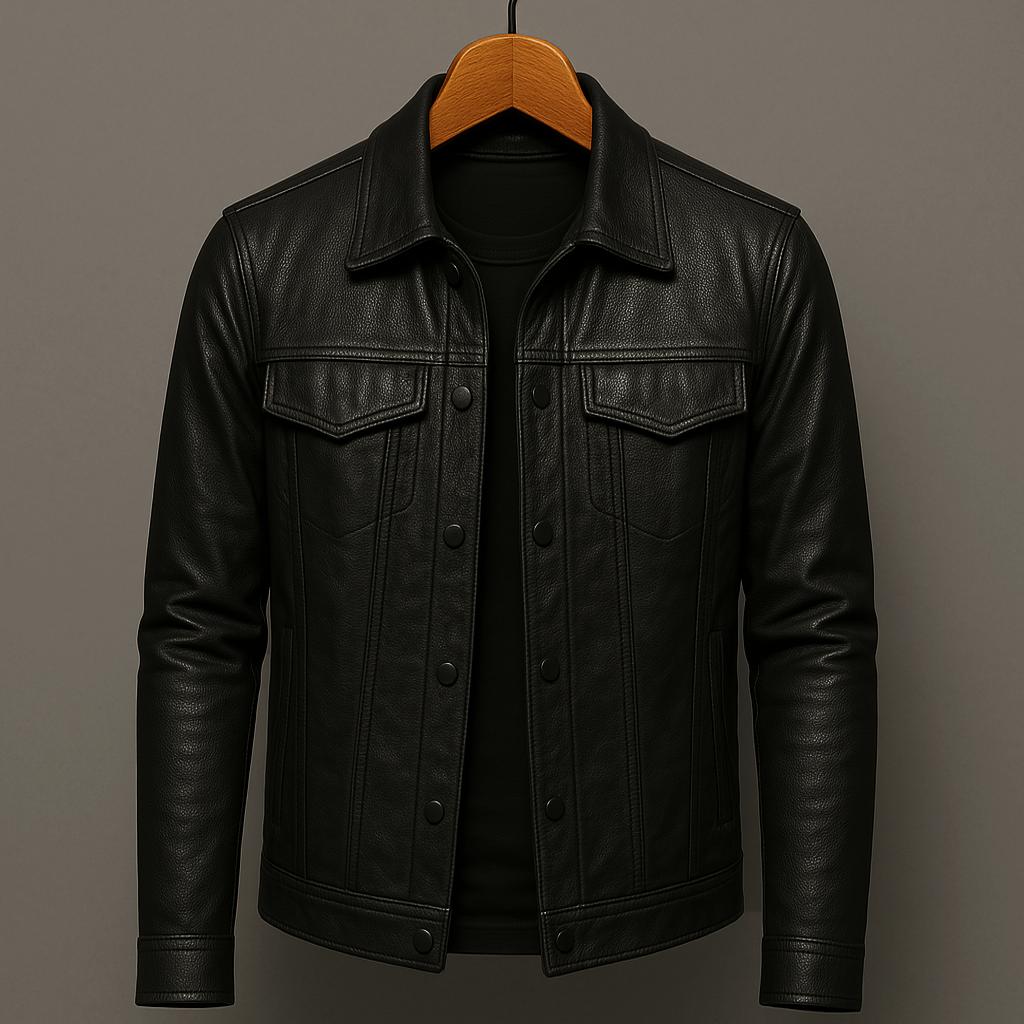 Lulzim – Lässige Schlanke Passform Leder Jacke