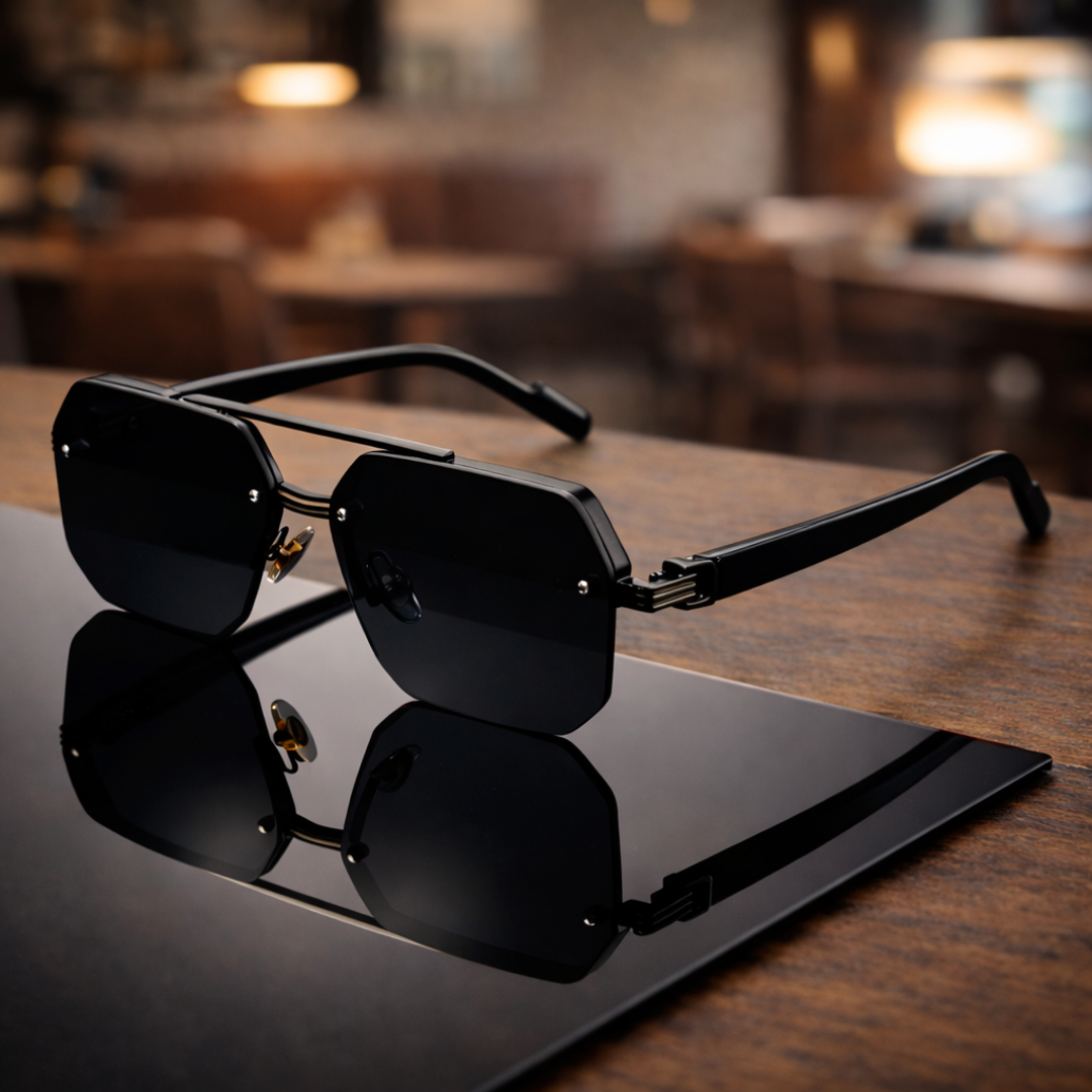 NoirEdge – Klassische Halbrahmen-Sonnenbrille