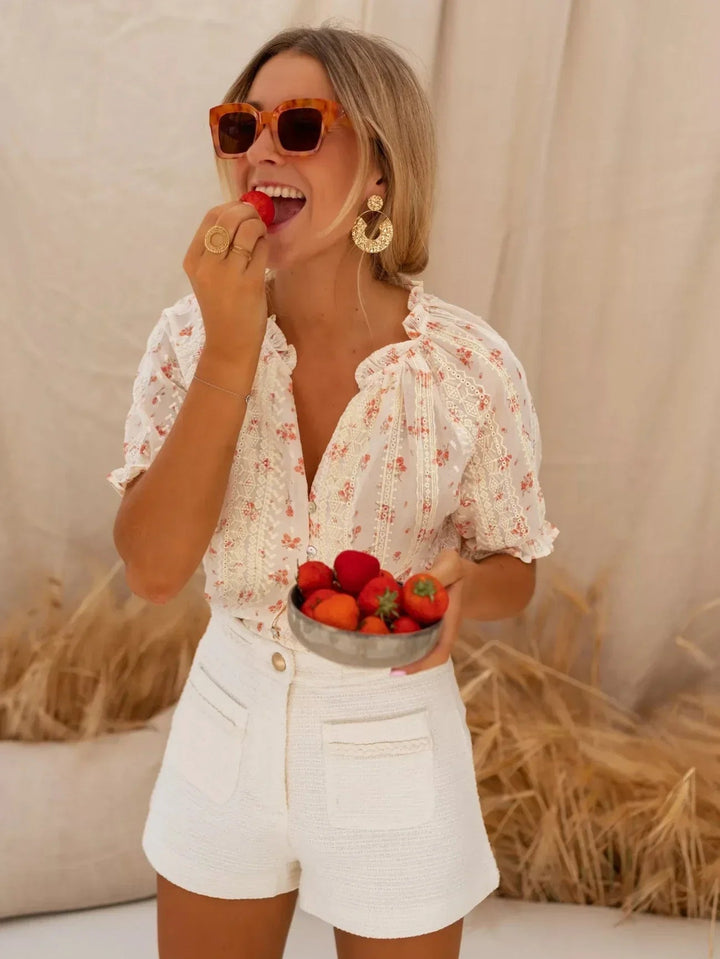 Yvonne – Stilvolle Blusen Mit Blumenprint