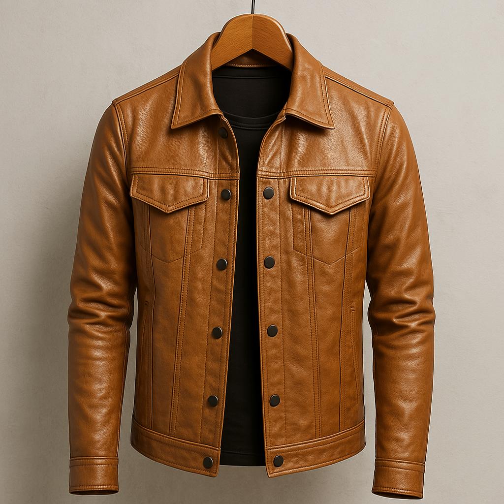 Lulzim – Lässige Schlanke Passform Leder Jacke