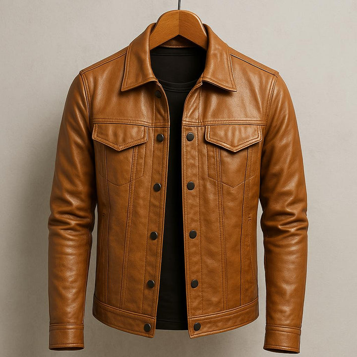 Lulzim – Lässige Schlanke Passform Leder Jacke