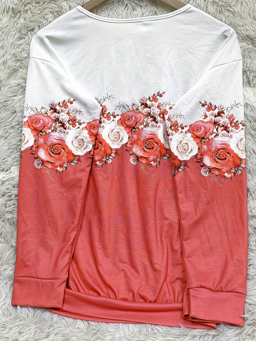 Shlomina – Sweatshirt Mit Rosenprint Und Halbem Reißverschluss