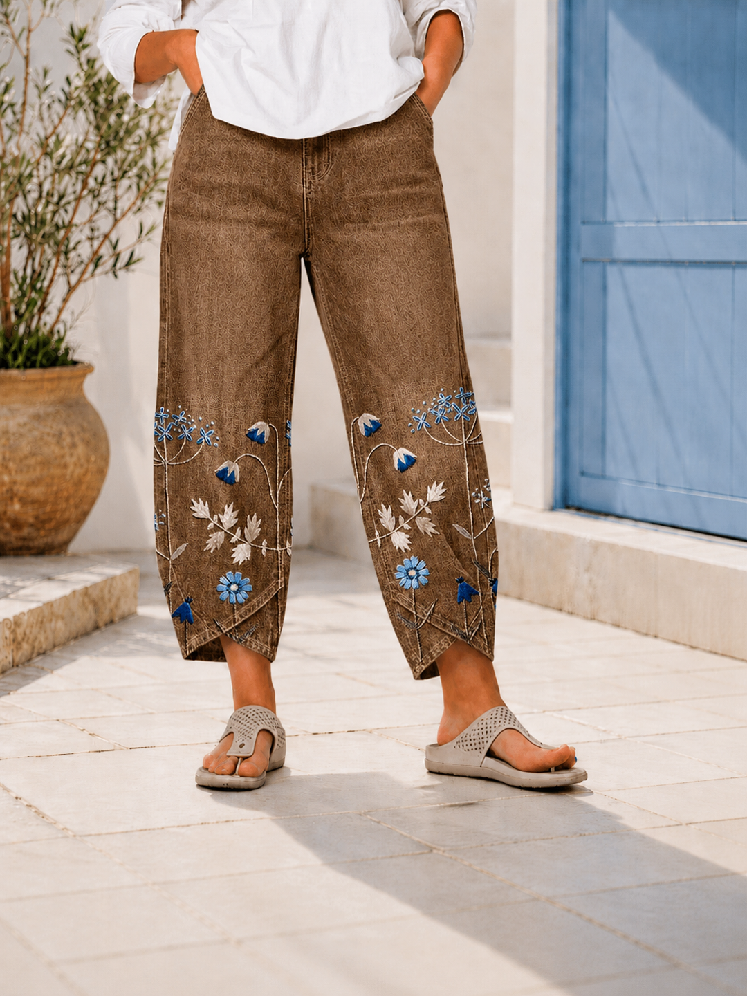 Selcen - Lässige Bestickte Hose